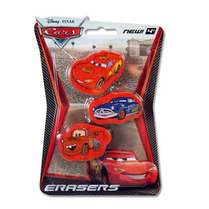 Cars Pencil Top Erasers 3-pack
