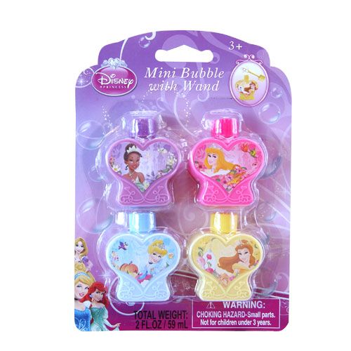 Princess Mini Bubble with Wand 4-pack