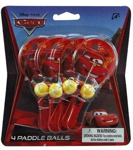 Cars Mini Paddle Balls 4-pack