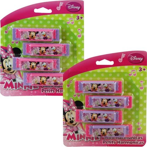 Minnie Mouse Mini Harmonicas 4-pack