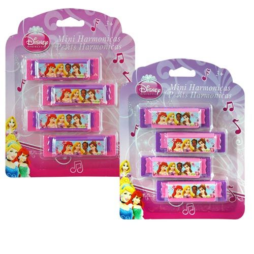 Princess Mini Harmonicas 4-pack
