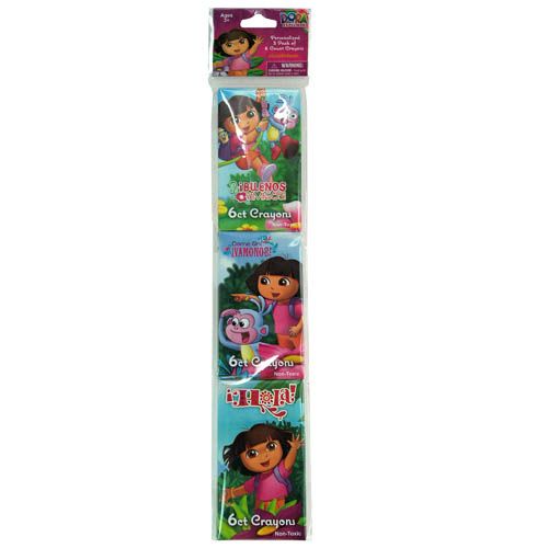 Dora the Explorer Crayons 3-pack x 6ct