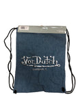 VNDS01SR Von Dutch Drawstring Bag with Side Zipper 18" x 14" ( DENIM FABRIC )